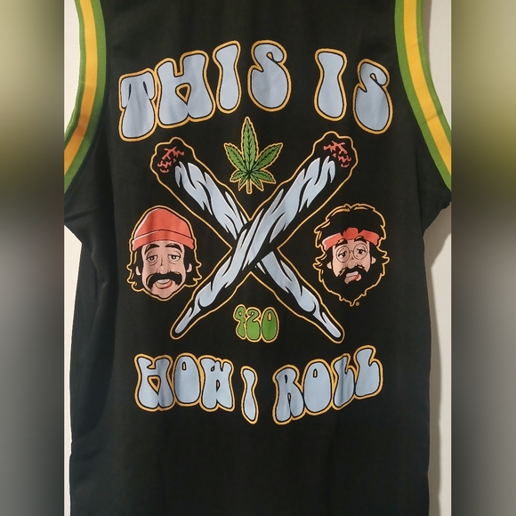 Cheech & Chong (This is How I Roll 420) Basketball Jersey Men's Size: S - Picture 2 of 5